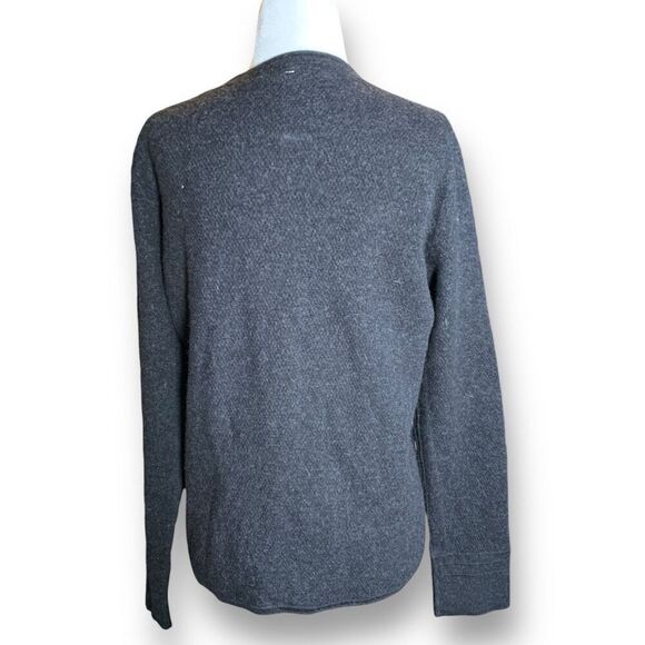 Rag & Bone Dark Charcoal Gray Wool Blend Neutral Knit Pullover Crewneck Sweater - Picture 3 of 10